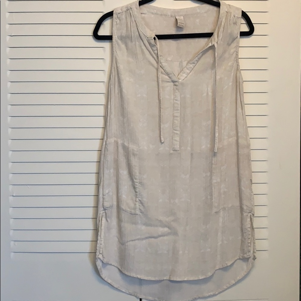 Prana cream tunic, S, with pockets